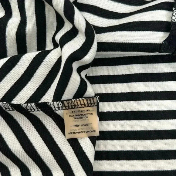 NWT PIXLEY Stitch Fix Kathy Fit & Flare Striped Dress Black/White Sz S - Picture 9 of 9